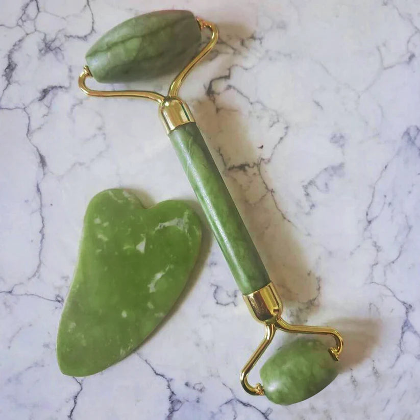 Pack Of Jade Face Roller & Gua Sha